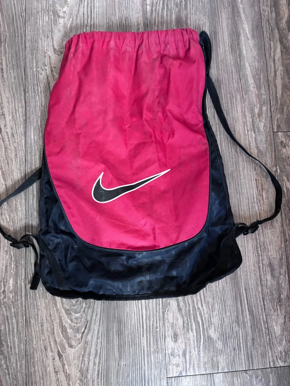 Nike Pink and Black Drawstring Sports Backpack